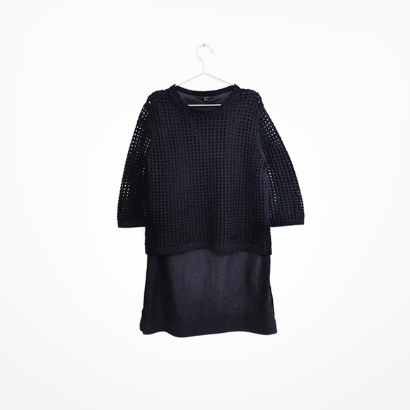 COS Navy Dress w/ Lace Stitch Jumper - Picture 2 of 6